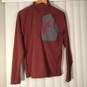 North Face half zip burnt orange sweater